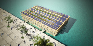 Concepto artístico del proyecto granjas flotantes.